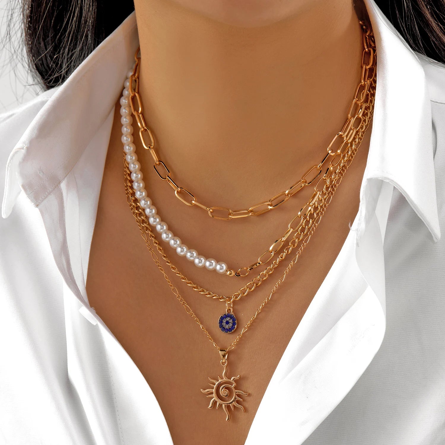 Layered Pendant Necklace Collection