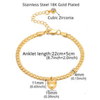 Cuban Heart Anklet