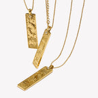 E.B.belle 18k Gold Plated Rectangle Shape 12 Constellation Pendant Necklace Stainless Steel Waterproof Fashion Women's Jewelry