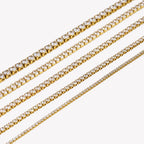 E.B.belle 2mm3mm4mm5mm Shiny Luxury 3A Zircon Tennis Chain Necklaces For Woman Stainless Steel Gold Plated Bridesmaid Necklace