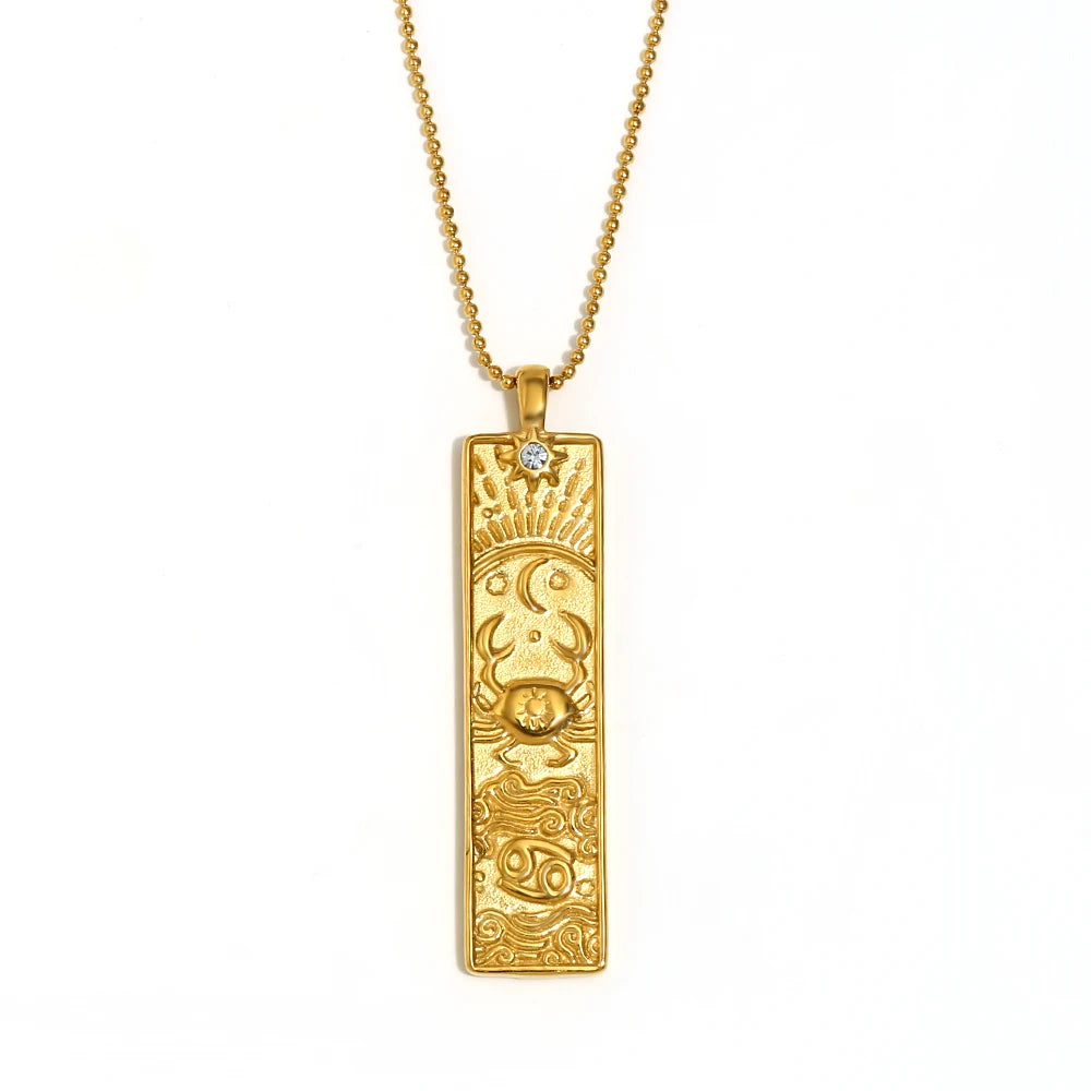 Gold Zodiac Pendant Necklace