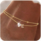 Initial Heart Anklet