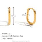 Elegant U-Shape Hoop Earrings