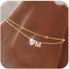 Initial Heart Anklet