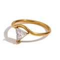 Elegant Wave Zircon Ring