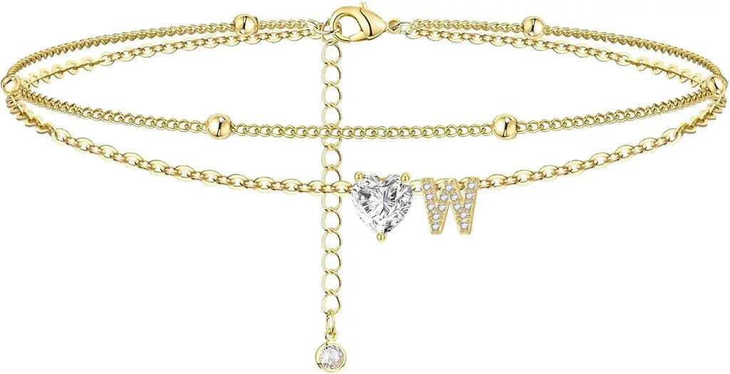 Initial Heart Anklet