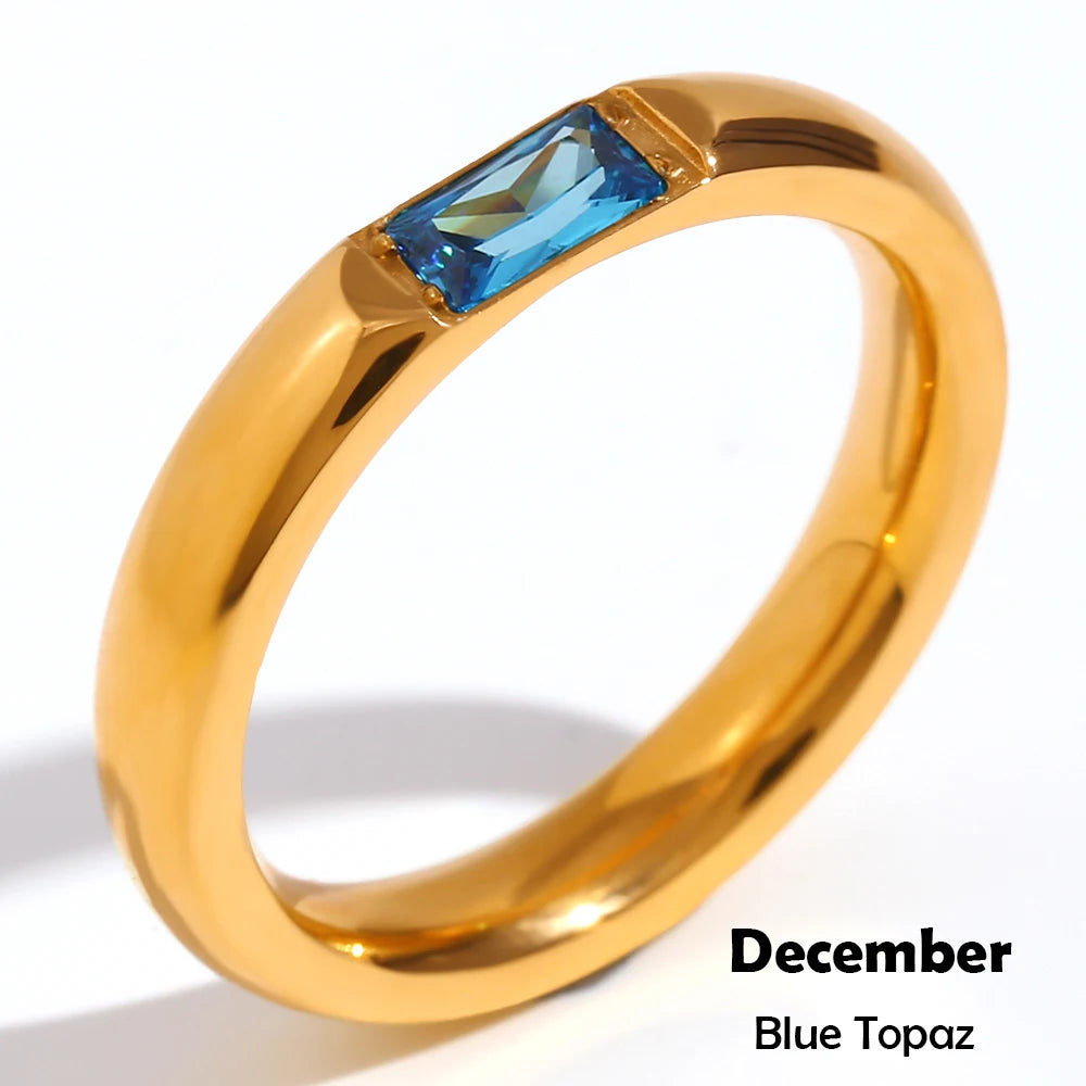 Gold-Plated Birthstone Ring