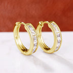 Gold Hoop Earrings with Cubic Zirconia