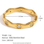 Golden Star Wave Ring