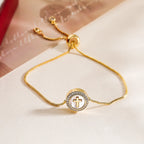 Gold Copper Bracelet with Zirconia