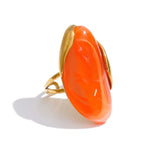 18k Gold Plated Stainless Steel Ring with Resin Detail
