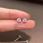 925 Sterling Silver CZ Crystal Stud Earrings