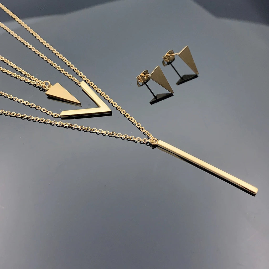 Gold V Élégance Jewellery Set
