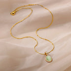 Delicate Oval Pendant Necklace