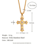 Elegant Zircon Cross Pendant Necklace