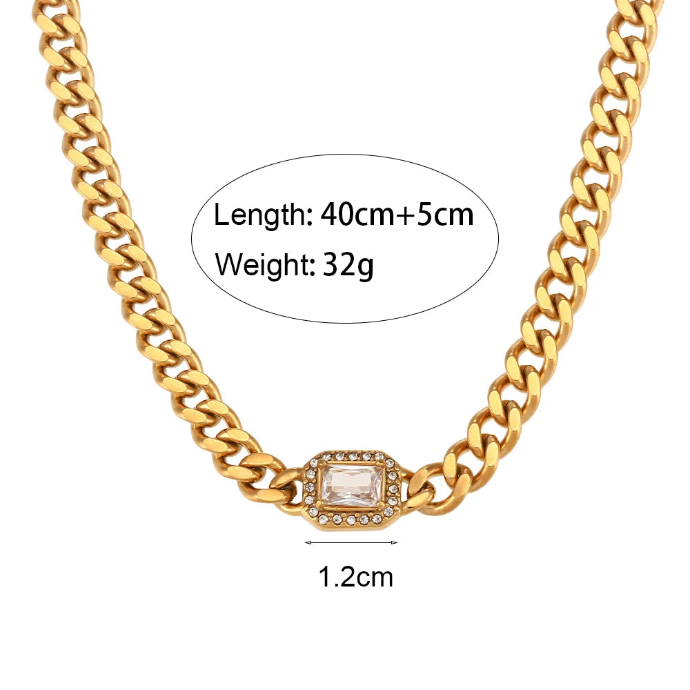Elegant Zirconia Cuban Set