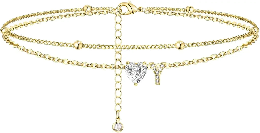 Initial Heart Anklet