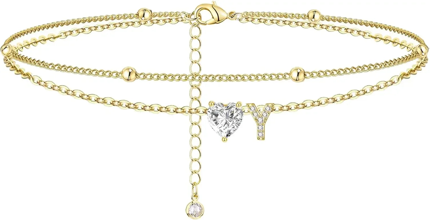 Initial Heart Anklet