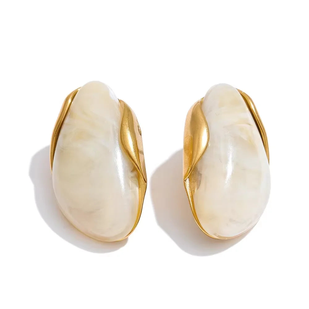 18k Gold Plated Stainless Steel Ring with Resin Detail