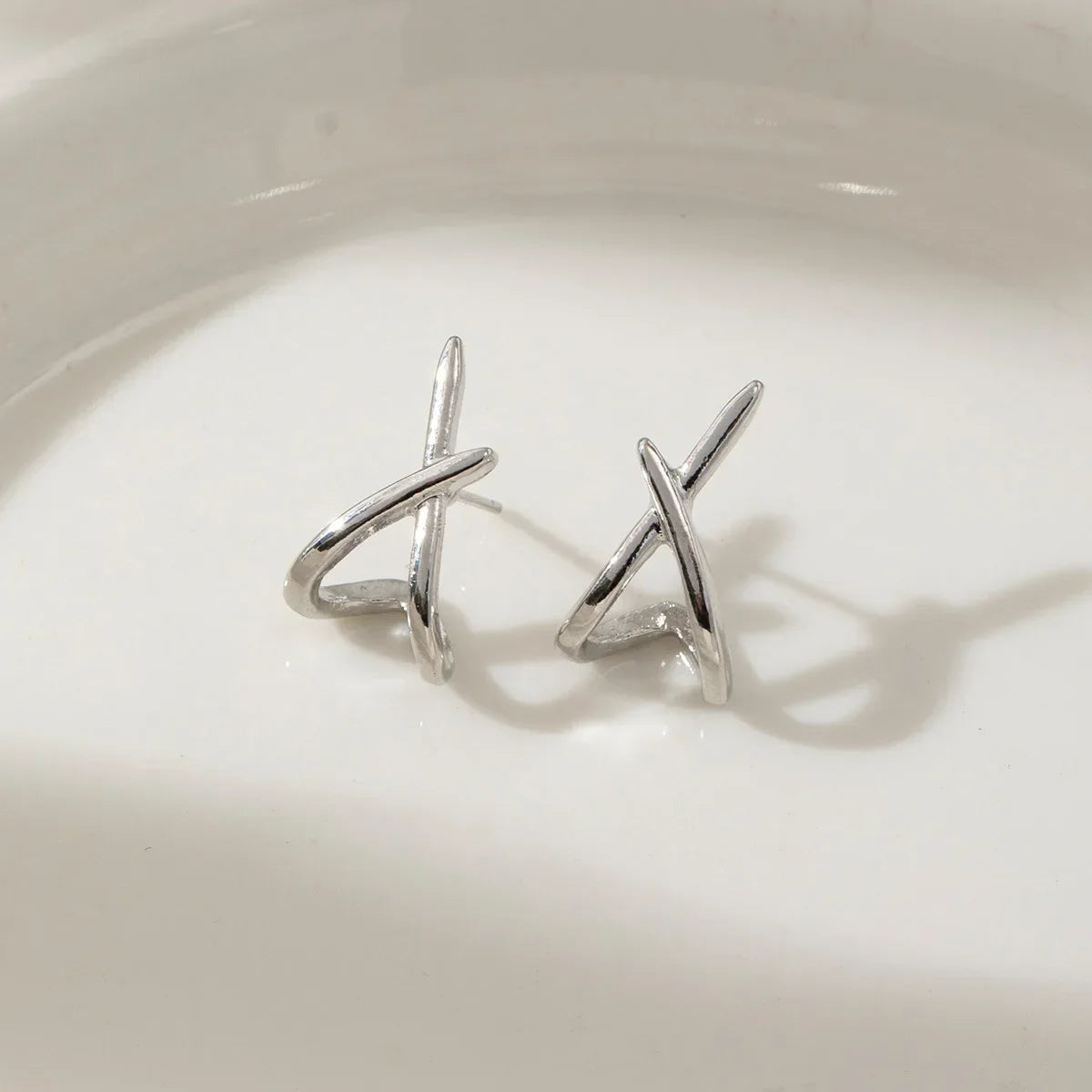Celeste Geometric Gold Stud Earrings