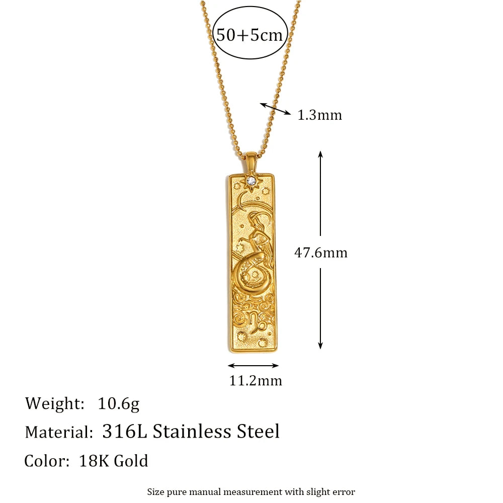 Gold Zodiac Pendant Necklace