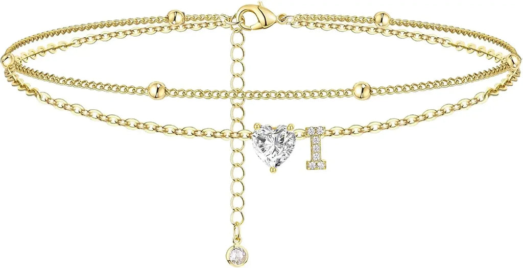 Initial Heart Anklet