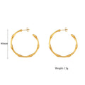 Elegant Bamboo Gold Hoop Earrings