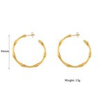 Elegant Bamboo Gold Hoop Earrings