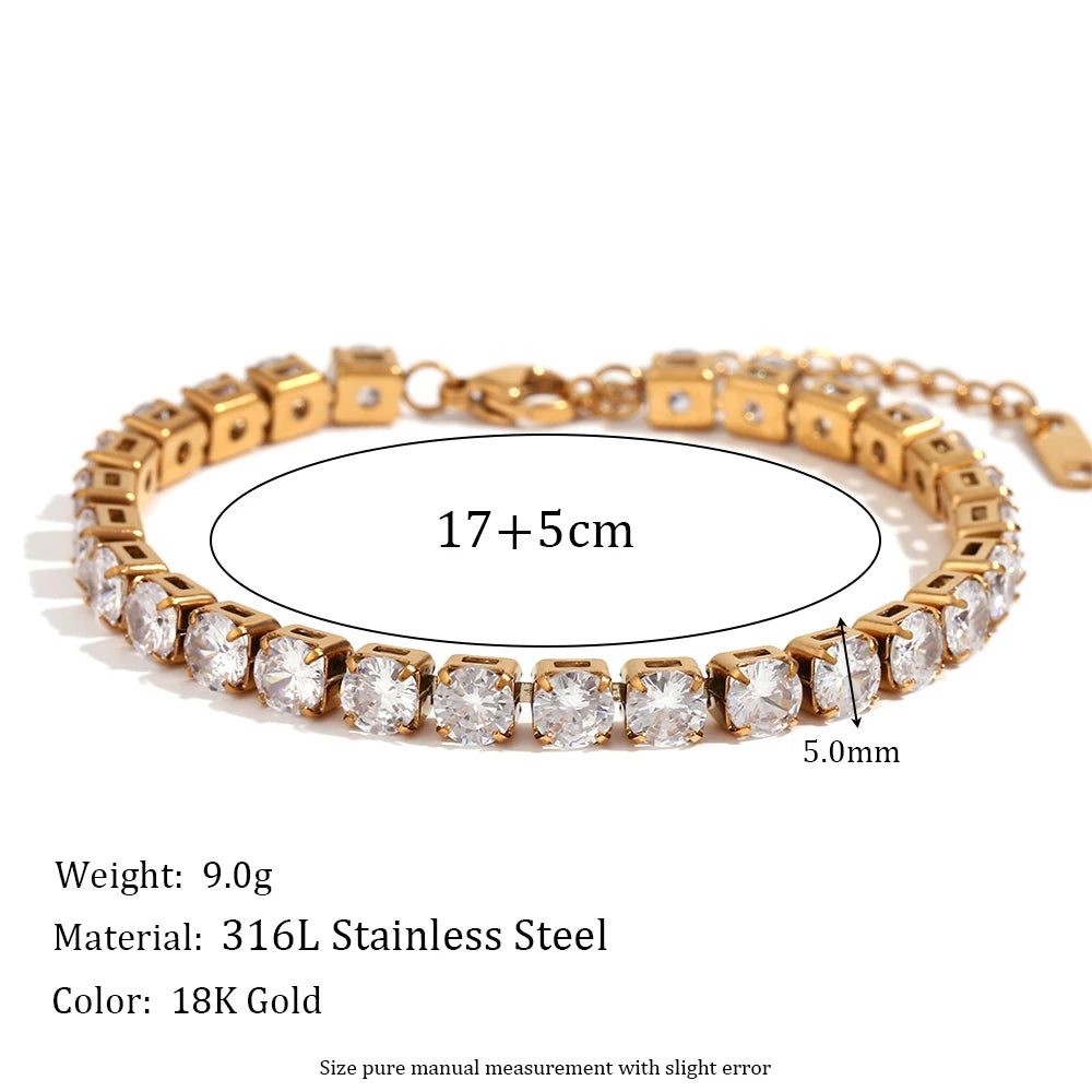 Elegant Zircon Charm Bracelet