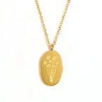 Gold-Plated Birth Flower Necklace