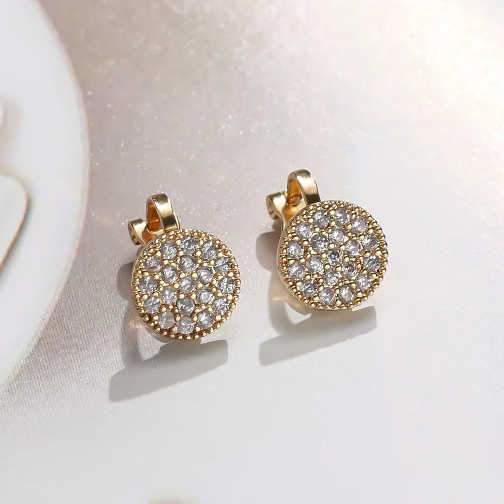 Éclat Circle Gold-Tone Zircon Clip-On Earrings