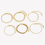 E.B.belle Blade Chain Figaro Chain Twists Chain Bracelet 18K Gold Plated 316L Stainless Steel Jewelry Women's Hand Bracelets