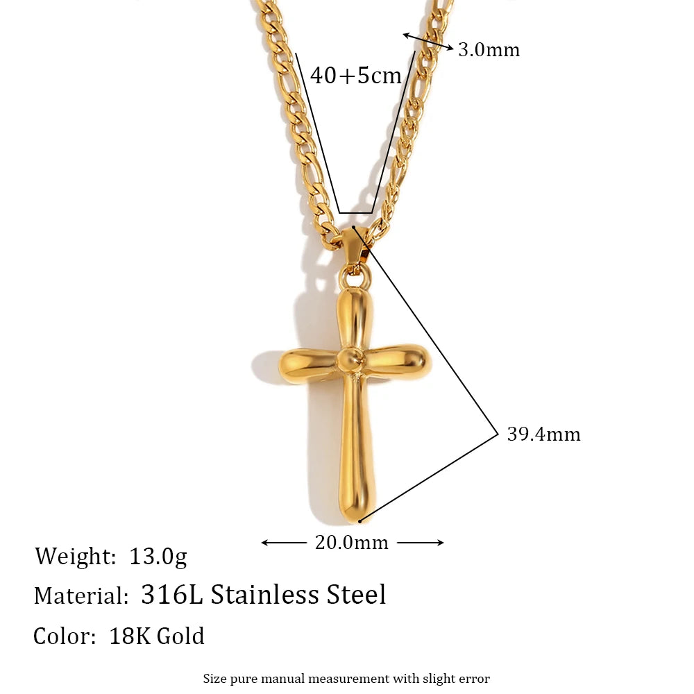 Elegant Zircon Cross Pendant Necklace