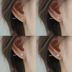 925 Sterling Silver CZ Crystal Stud Earrings