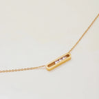 Modern Sliding Zirconia Bar Necklace