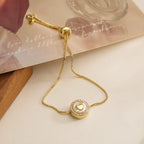 Gold Copper Bracelet with Zirconia