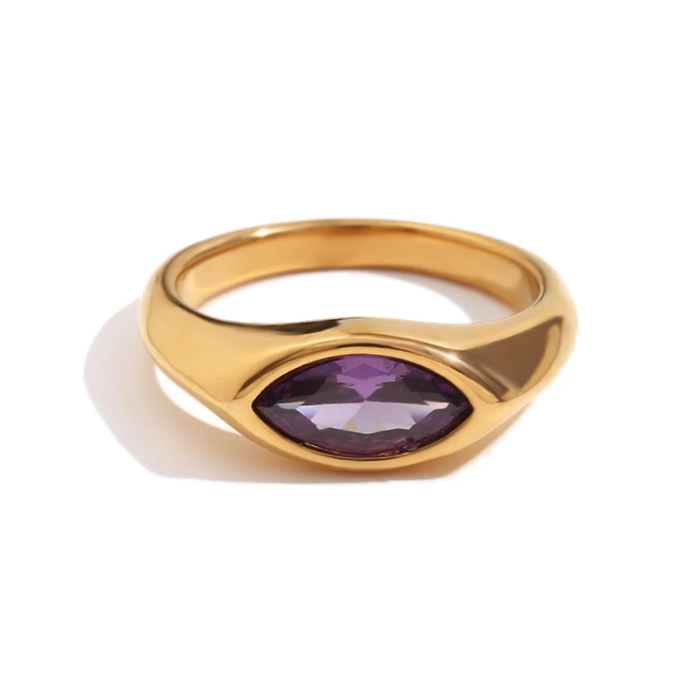 Colorful Zircon Eye Ring
