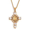 Elegant Zircon Cross Pendant Necklace