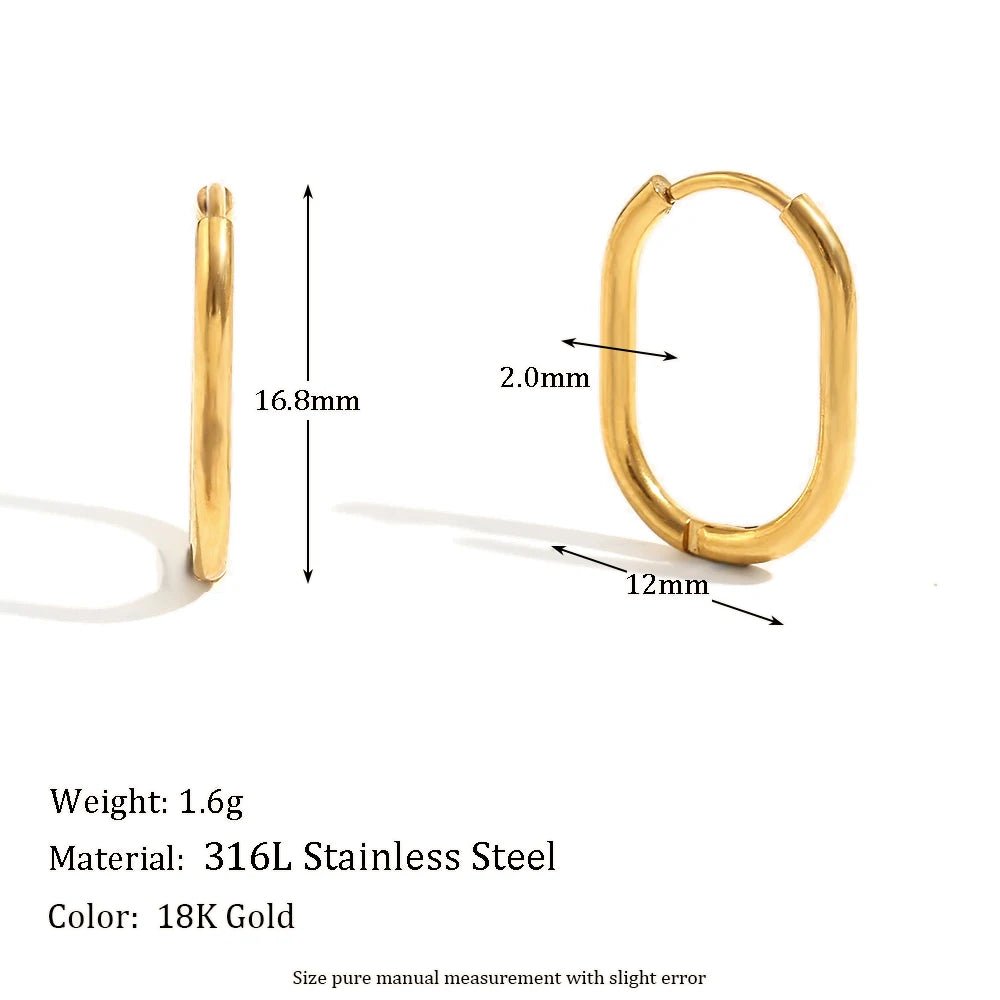 Elegant U-Shape Hoop Earrings