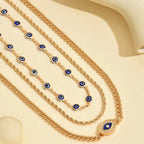 Gold-Tone Evil Eye Layered Necklace Set