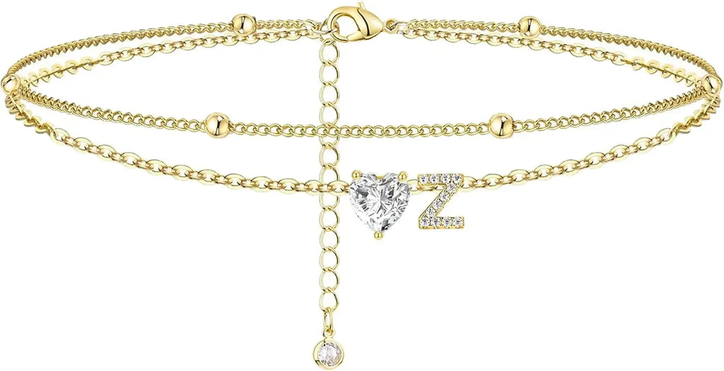 Initial Heart Anklet