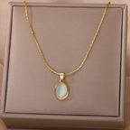 Delicate Oval Pendant Necklace