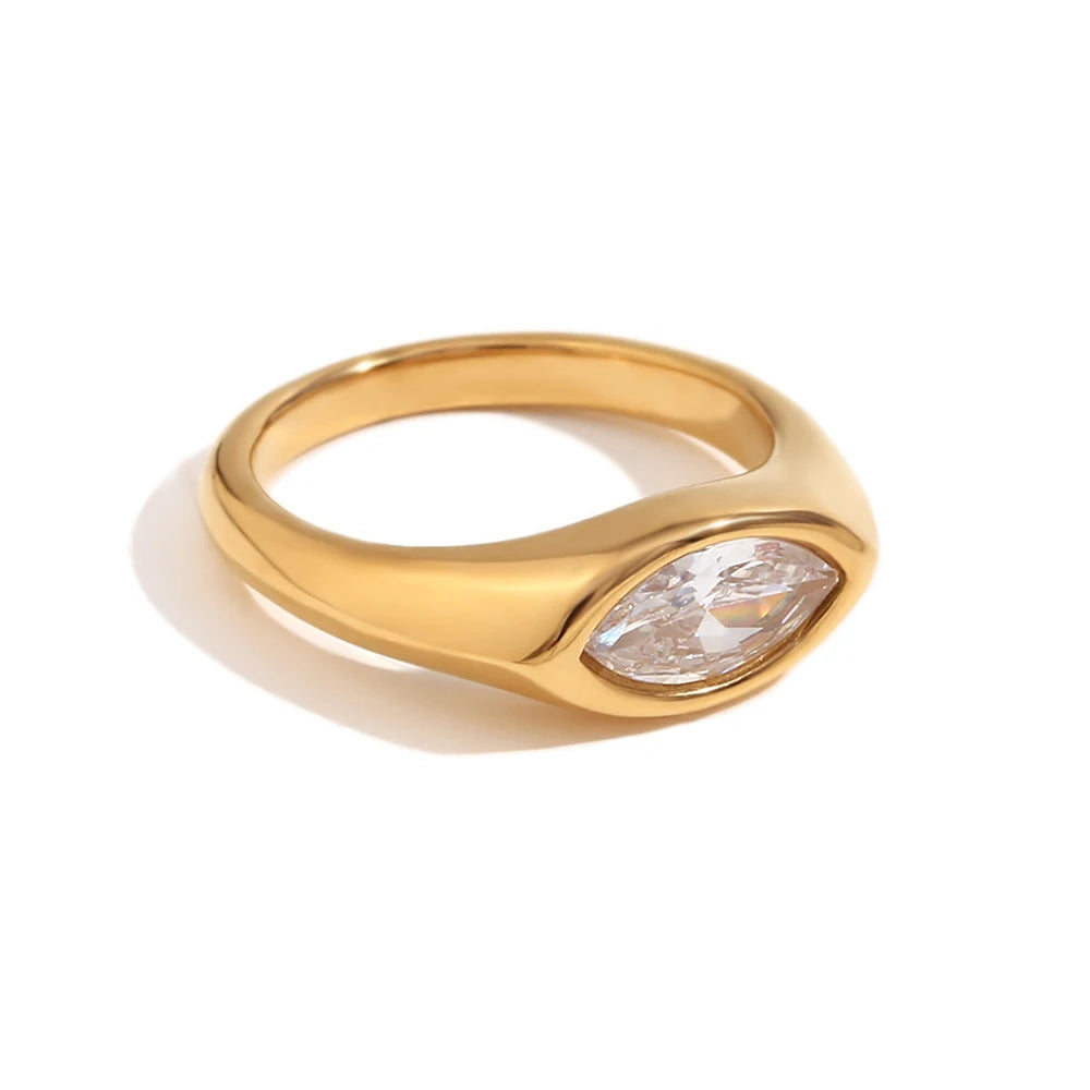 Colorful Zircon Eye Ring