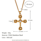 Elegant Zircon Cross Pendant Necklace