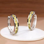 Gold Hoop Earrings with Cubic Zirconia