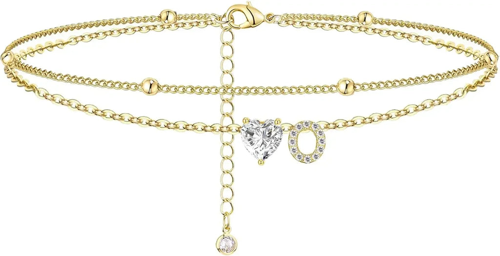 Initial Heart Anklet