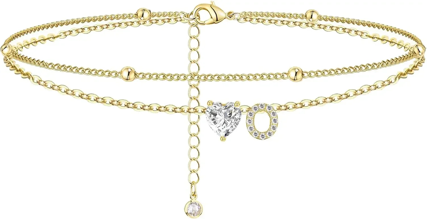 Initial Heart Anklet