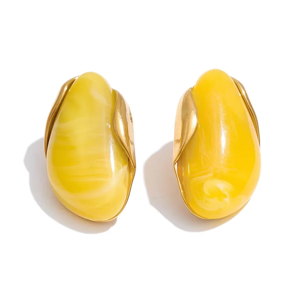 18k Gold Plated Stainless Steel Ring with Resin Detail
