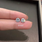 925 Sterling Silver CZ Crystal Stud Earrings