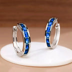 Gold Hoop Earrings with Cubic Zirconia